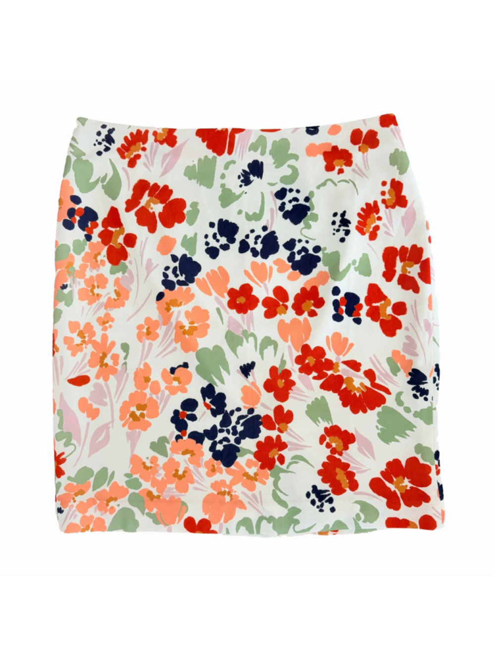 Ann Taylor Factory New Abstract Floral Print Pencil Skirt Women's Size 12 Petite
